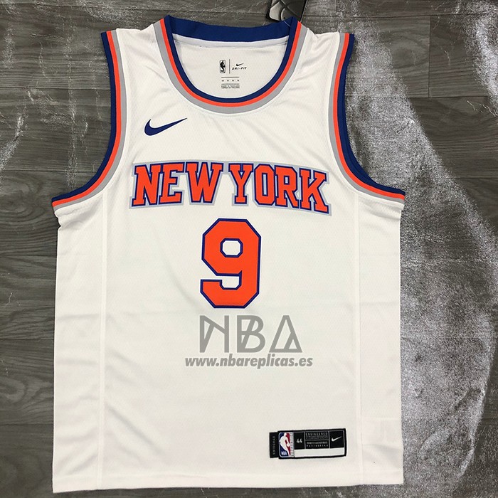 Camiseta New York Knicks RJ Barrett NO 9 Association Blanco